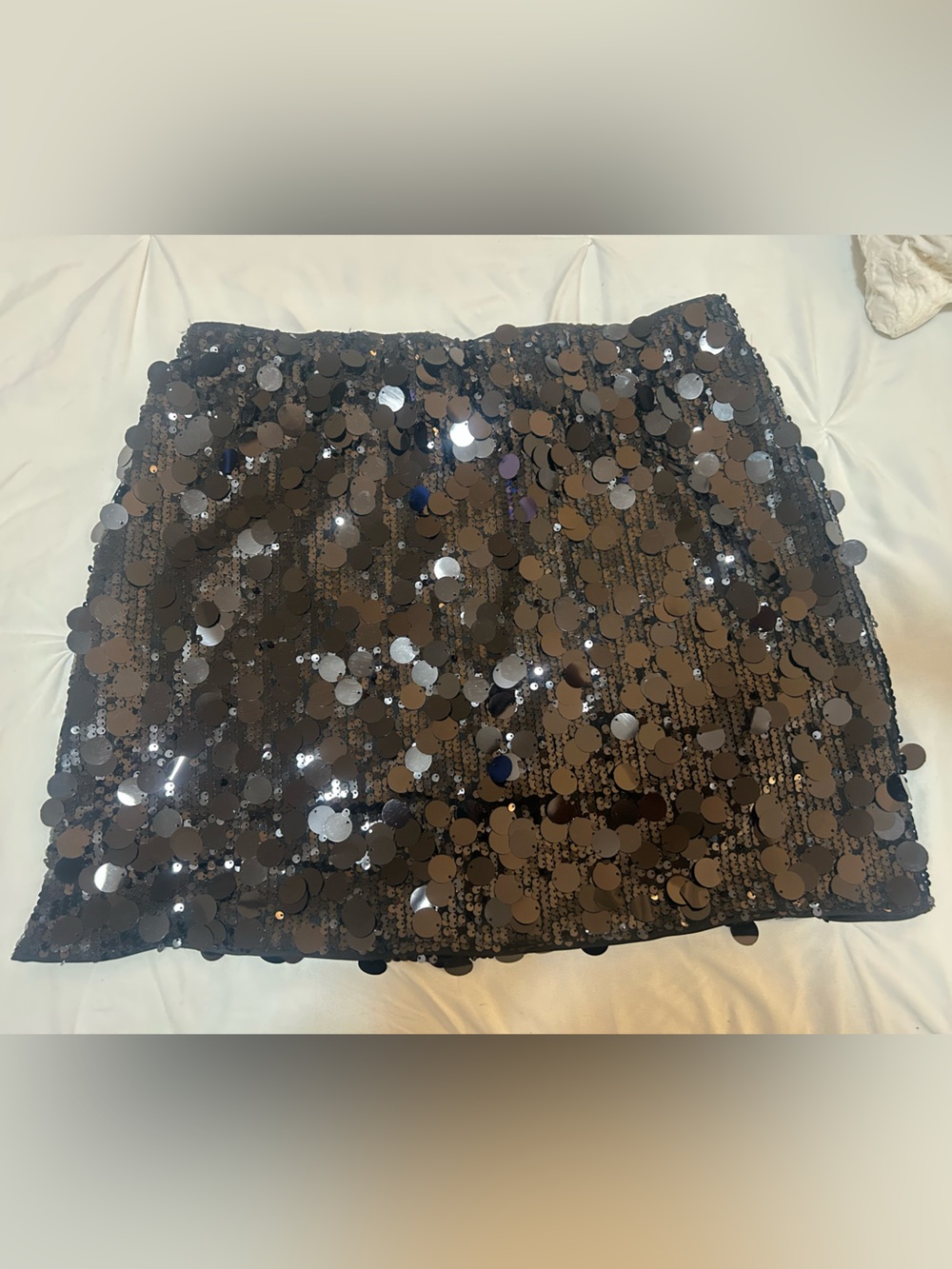 Black Sequin Mini Skirt